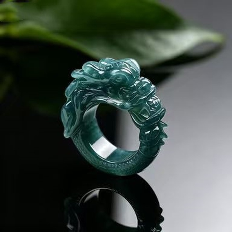 Rings - خاتم من حجر اليشم الأزرق عالي