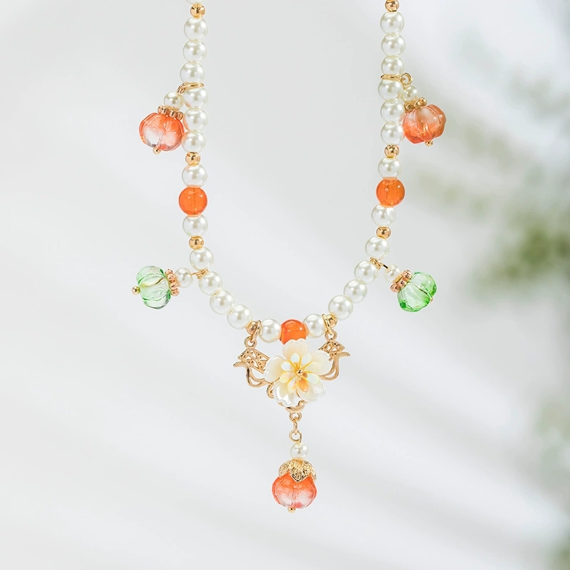Pearl Choker Necklace Vintage - قلادات اللؤلؤ خمر مع قلادة اليقطين