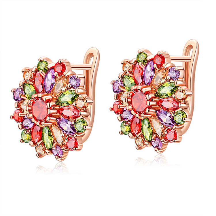 Earrings - أقراط من الكريستال الطبيعي للنساء ،