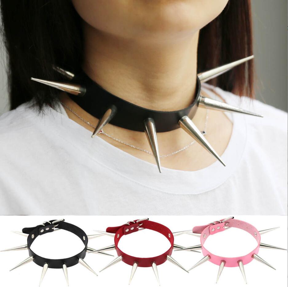 Goth Punk Spike Choker - ايمو سبايك المختنق الشرير طوق الإناث