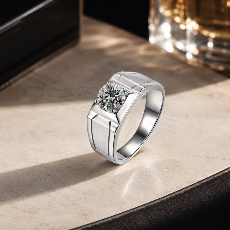 خاتم فضة إسترليني عيار 925، تص - مراجعة Moissanite Engagement Ring 1 Carat وسعره