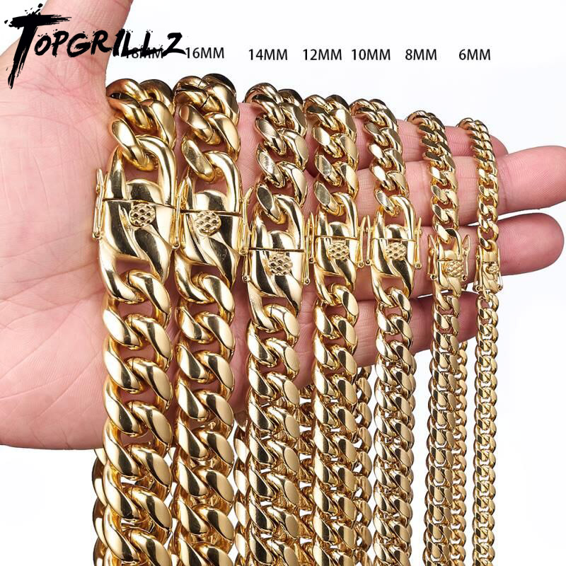 TOPGRILLZ الفولاذ المقاوم للصد - مراجعة Cuban Link Chain 12Mm وسعره