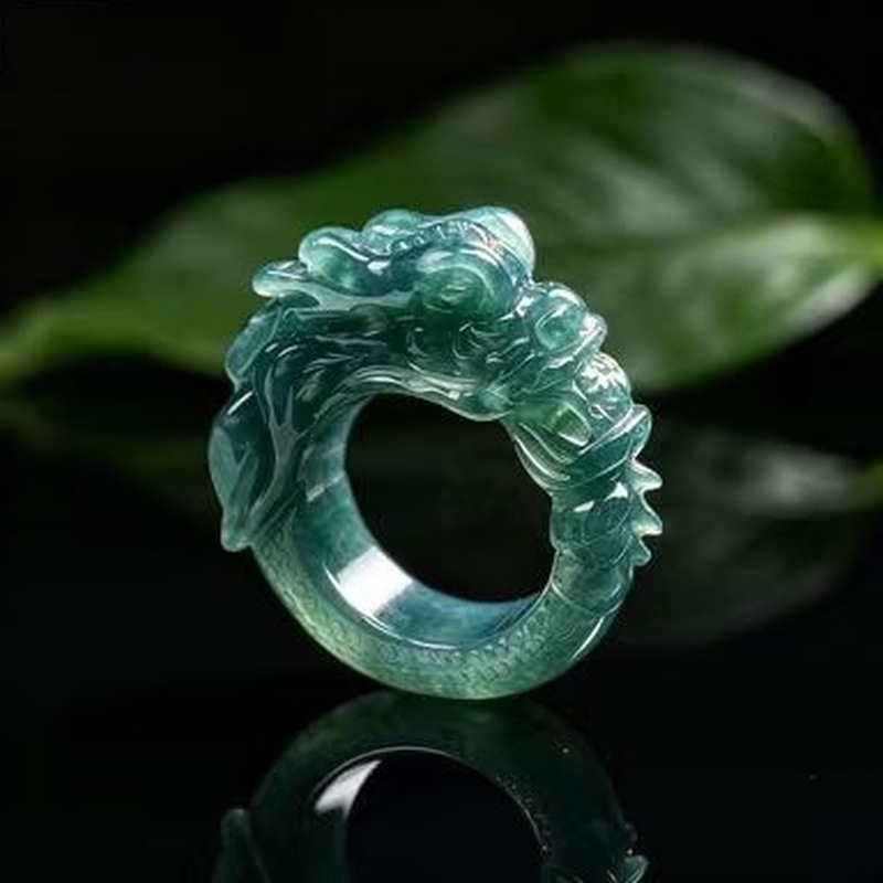 خاتم من حجر اليشم الأزرق عالي  - مراجعة Rings وسعره
