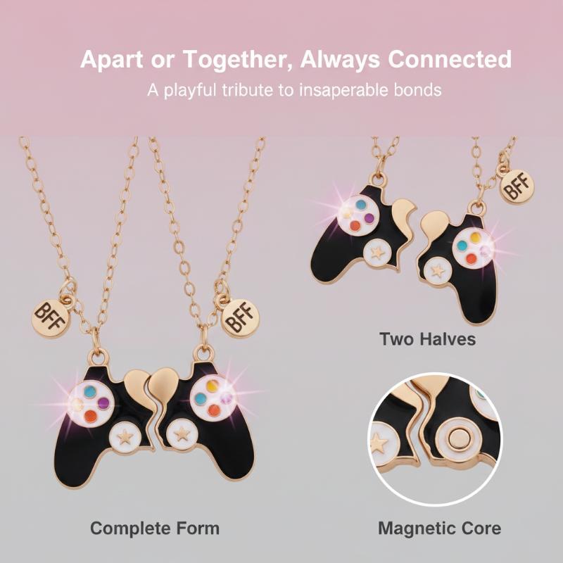 قطعتان من قلادة المغناطيسية عل - مراجعة Magnetic Couple Matching Necklaces وسعره