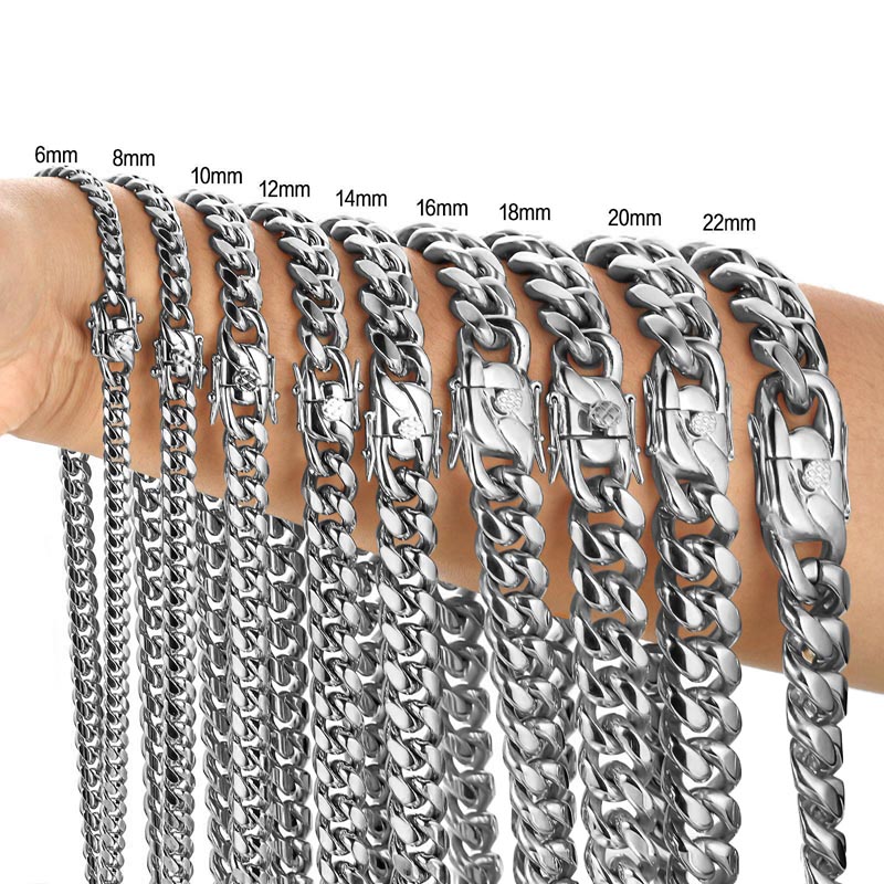 الفولاذ المقاوم للصدأ ميامي كب - مراجعة Cuban Link Chain 12Mm وسعره