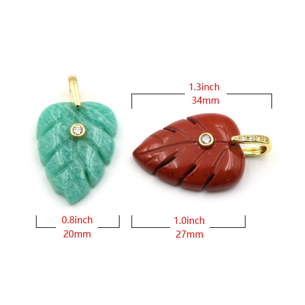 قلادة عصرية على شكل ورقة من ال - مراجعة Crystal Pendant Necklace Natural Stone وسعره