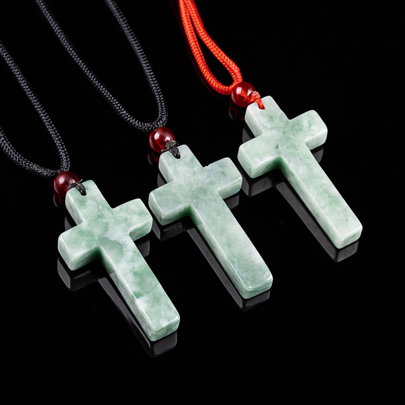 ميانمار الجاديت الصليب قلادة ق - مراجعة Necklaces وسعره