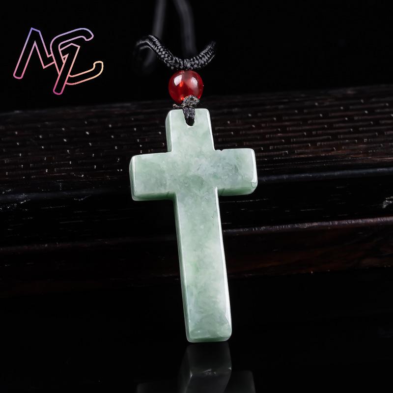 ميانمار الجاديت الصليب قلادة ق - مراجعة Necklaces وسعره