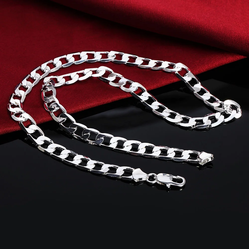 قلادة من الفضة الإسترلينية للر - مراجعة 925 Sterling Silver Chain Necklace Men وسعره