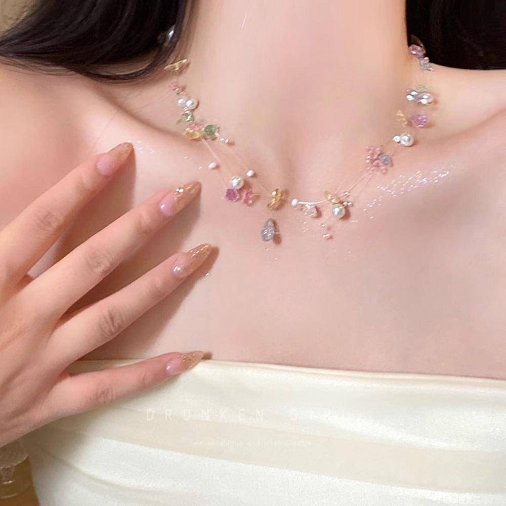 الملونة نجم البحر شل اللؤلؤ ال - مراجعة Layered Pendant Necklace Aesthetic وسعره