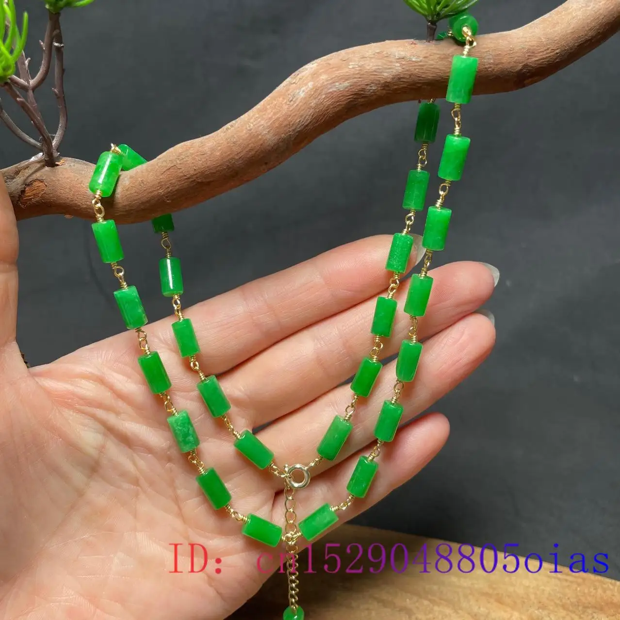 الأخضر اليشم مطرز قلادة خمر مح - مراجعة Necklaces وسعره