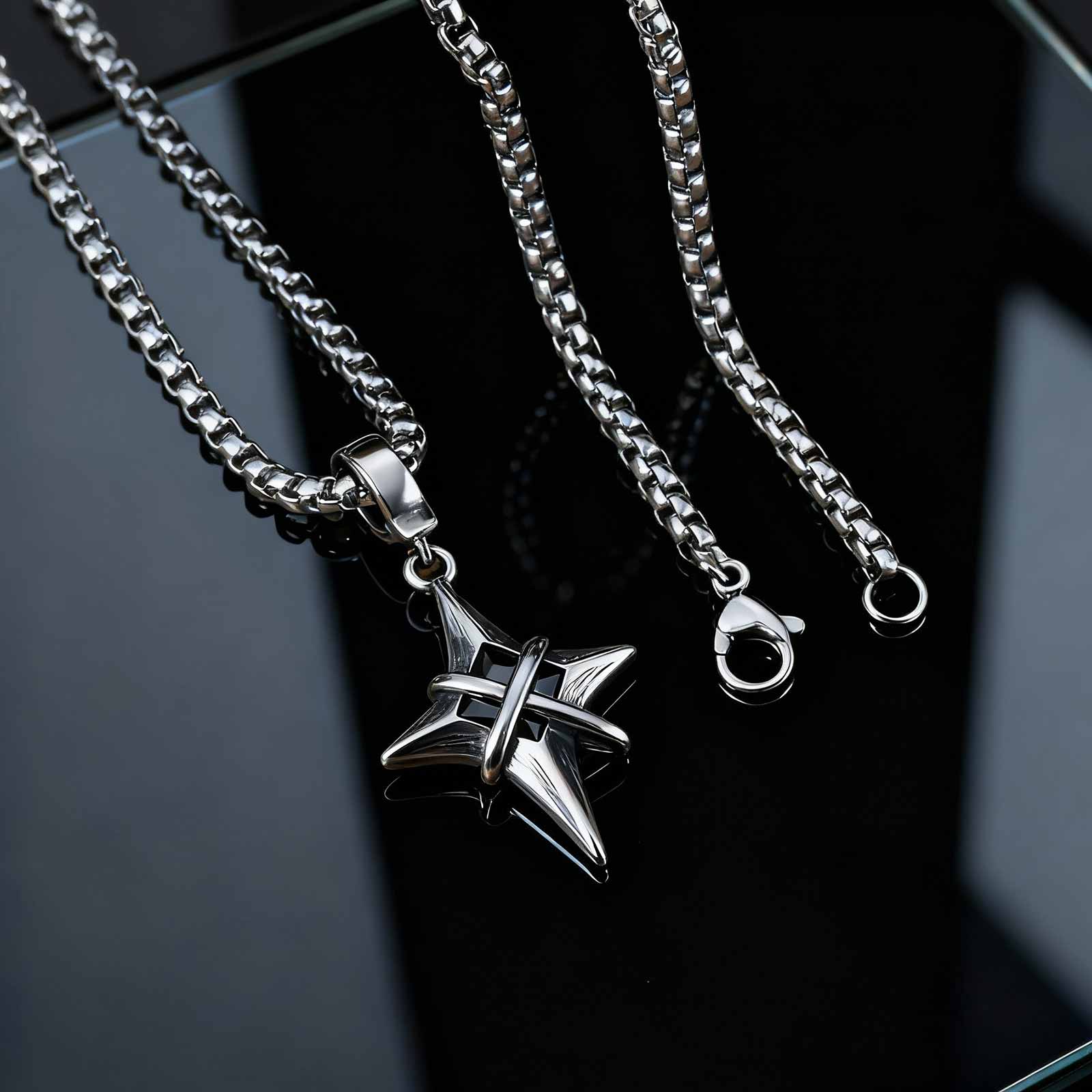 الحد الأدنى الأزياء الأسود الز - مراجعة Anime Pendant Necklace وسعره