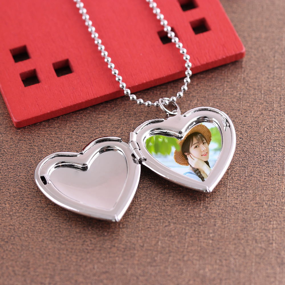 هوه 1 قطعة على شكل قلب صديق إط - مراجعة Heart Locket Necklace Photo وسعره
