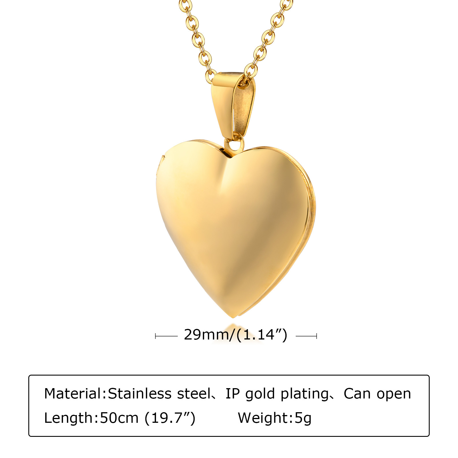 الفولاذ المقاوم للصدأ مجوهرات  - مراجعة Heart Locket Necklace Photo وسعره