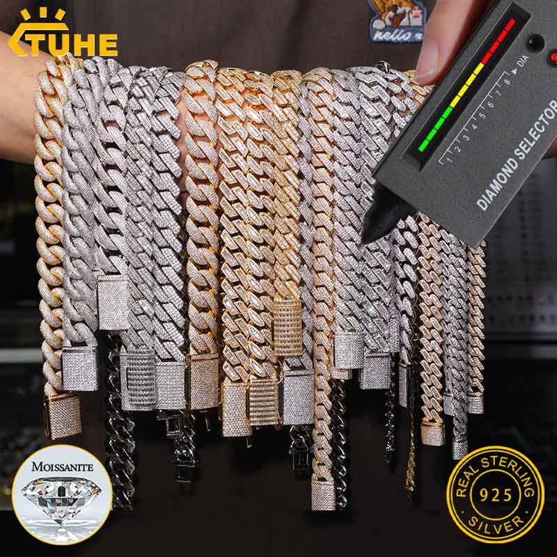 سلسلة كوبية من الموسانيت بلون  - مراجعة Cuban Link Chain 12Mm وسعره