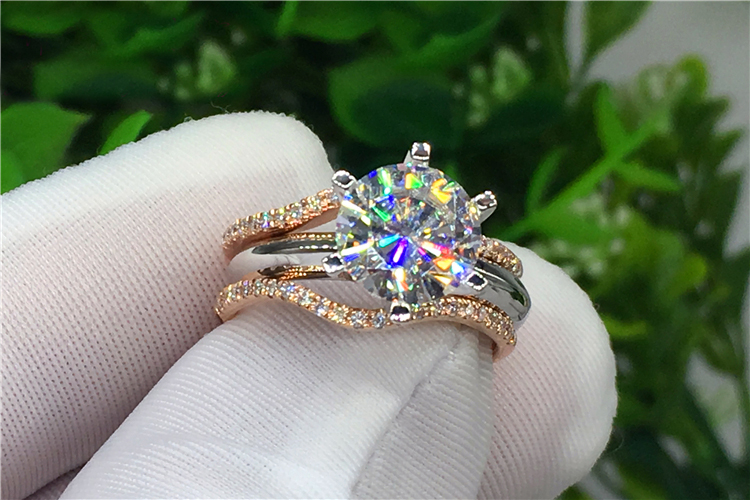 مخصص الصلبة 18K Au750 الذهب ال - مراجعة Moissanite Engagement Ring 1 Carat وسعره