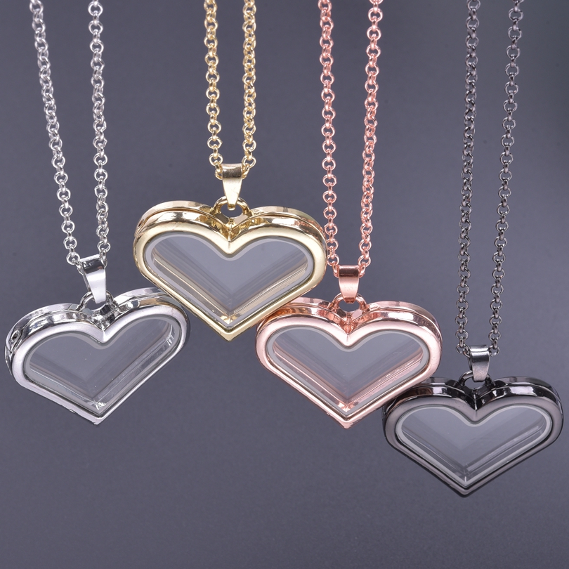 قلادات دلاية على شكل قلب زجاجي - مراجعة Heart Locket Necklace Photo وسعره