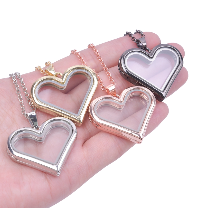 قلادات دلاية على شكل قلب زجاجي - مراجعة Heart Locket Necklace Photo وسعره
