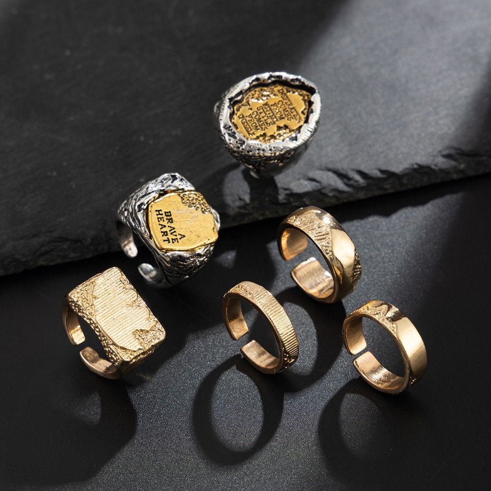 مجموعة خواتم للأصابع، 6 قطع/مج - مراجعة Vintage Punk Knuckle Rings Set وسعره