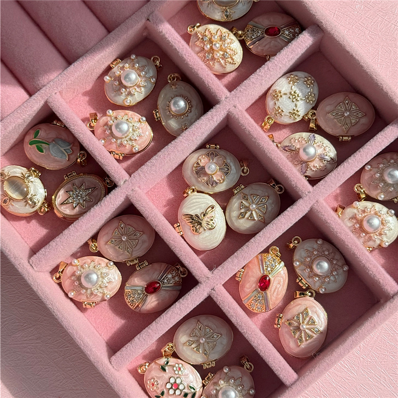 HangZhi المينا رومانسية الوردي - مراجعة Heart Locket Necklace Photo وسعره